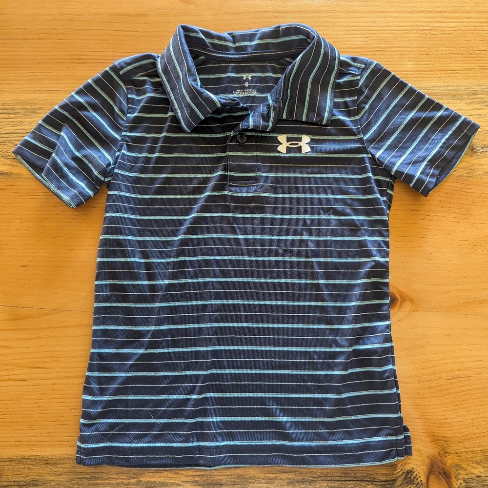 Under Armour Kids Navy Match Polo Sz 6